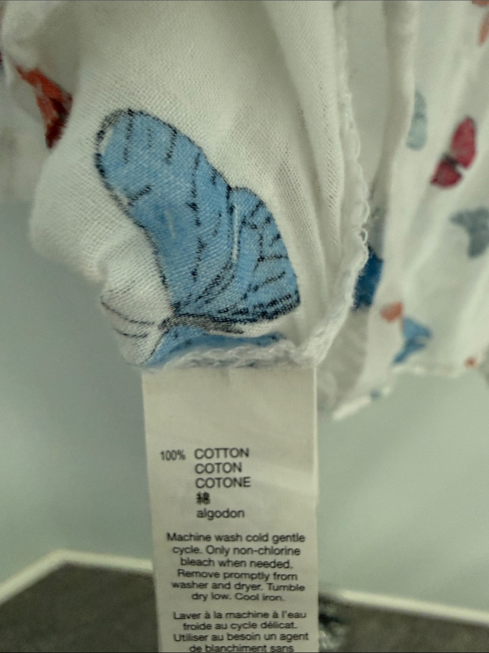 GAP White Button-Up Blouse with Multicolor Butterfly Print - Picture 6 of 6